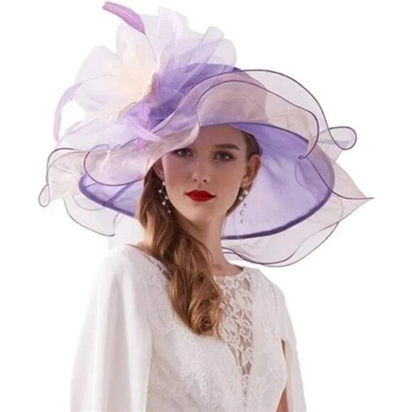 Women Hat Flower Can Be Used As a Headwear Purple - Picture 3 of 5